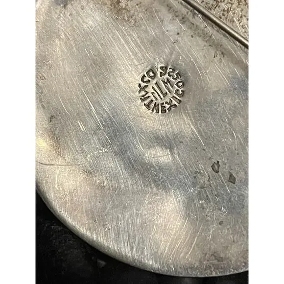 Huge Vintage Sterling Mexico Kachina Mud Man Afghan Storyteller Pin Pendant - Picture 6 of 7